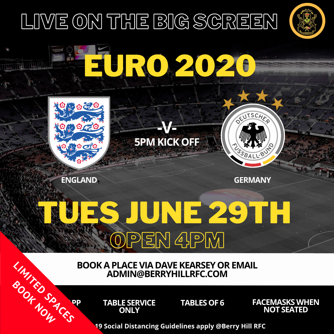 EURO 2020 Football – England v Germany – Berry Hill Rugby Football Club